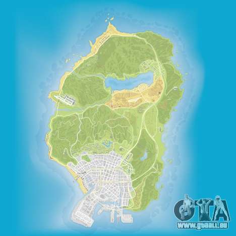 La carte de l'Atlas de Grand Theft Auto 5
