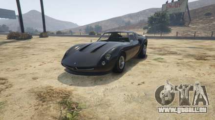 GTA 5 Grotti Stinger GT - captures d'écran, les caractéristiques et la description de la voiture de sport classique.