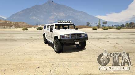 Mamoth Patriot de GTA 5 - captures d'écran, les caractéristiques et la description de la ville de jeep.