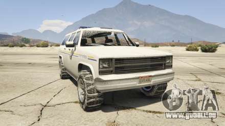 GTA 5 Declasse Police Rancher - captures d'écran, la description et les spécifications de la jeep.