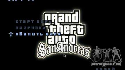 Un écran vidéo dans le menu principal pour GTA San Andreas