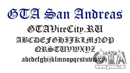 Die offizielle Schrift für GTA San Andreas für GTA San Andreas