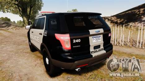 Ford Explorer 2013 LCPD [ELS] Black and Gray pour GTA 4