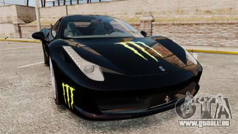 Ferrari 458 Italia 2010 Monster Energy pour GTA 4