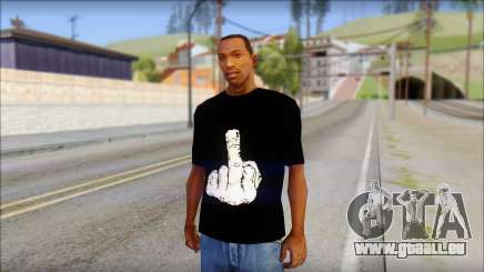 Black T-Shirt wBlack T-Shirt with middle finger pour GTA San Andreas