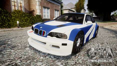 BMW M3 E46 GTR Most Wanted plate NFS pour GTA 4