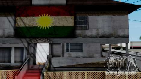 New CJ House with Kurdish Flag für GTA San Andreas