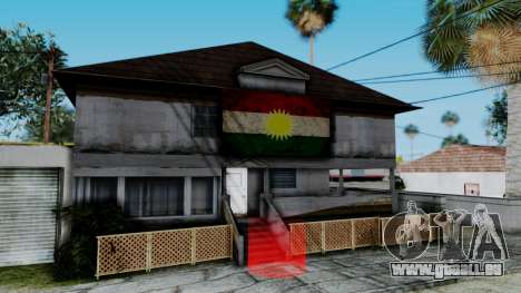 New CJ House with Kurdish Flag für GTA San Andreas