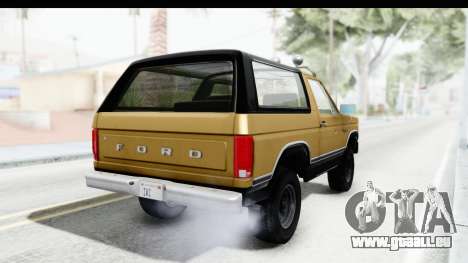 Ford Bronco 1980 Roof IVF pour GTA San Andreas