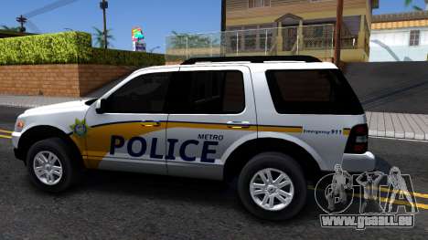 Ford Explorer Slicktop Metro Police 2010 pour GTA San Andreas