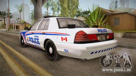 Ford Crown Victoria 2010 London, Ontario PD pour GTA San Andreas