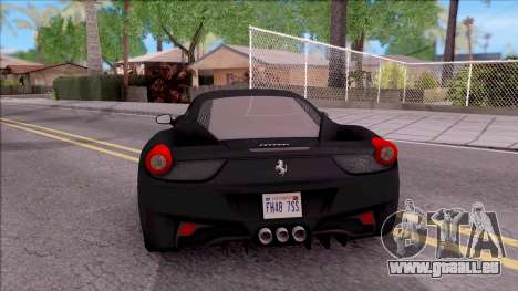 Ferrari 458 Italia Black pour GTA San Andreas