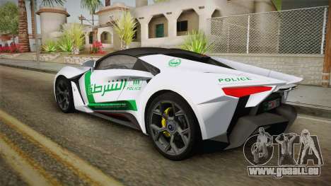W Motors - Fenyr Supersports 2017 Dubai Plate pour GTA San Andreas