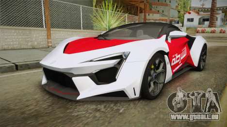 W Motors - Fenyr Supersports 2017 Dubai Plate für GTA San Andreas