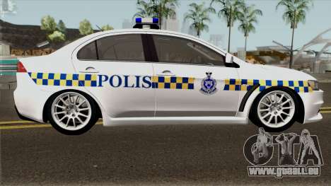 Mitsubishi Lancer Evolution X Malaysia Police für GTA San Andreas