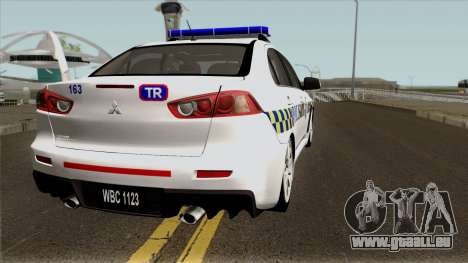 Mitsubishi Lancer Evolution X Malaysia Police pour GTA San Andreas