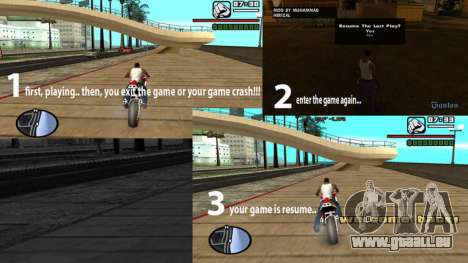 Resume Last Play pour GTA San Andreas