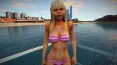 Mädchen in gestreiftem rosa Bikini für GTA San Andreas