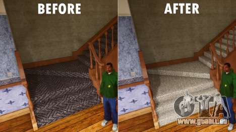 Nouveau tapis sur les escaliers
