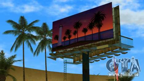 Coucher de soleil à Vice City (écran GTA Trilogy pour GTA Vice City
