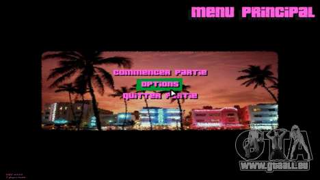 Miami menu mod pour GTA Vice City