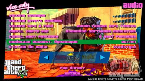 Chop Artwork Menu pour GTA Vice City