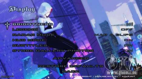 Spider-Gwen Menu Background für GTA San Andreas