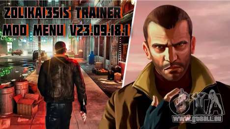 Zolika1351s Trainer Mod Menu V23.09.18.1 pour GTA 4