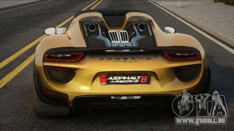 Porsche 918 Spyder with Weissach Package pour GTA San Andreas