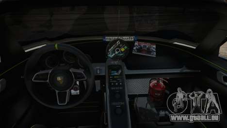 Porsche 918 Spyder Concept Study Nero Interior pour GTA San Andreas