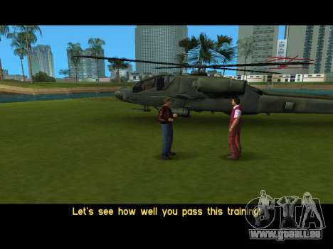 Mod de mission d’entraînement en hélicoptère Hun pour GTA Vice City