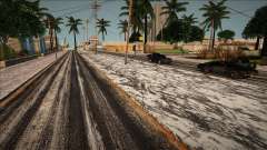 Winterliche Straßentexturen und Schneeverwehungen in Las Venturas für GTA San Andreas