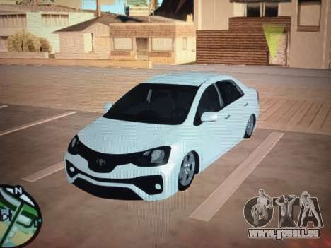 Toyota Etios Berline (au sol) pour GTA San Andreas